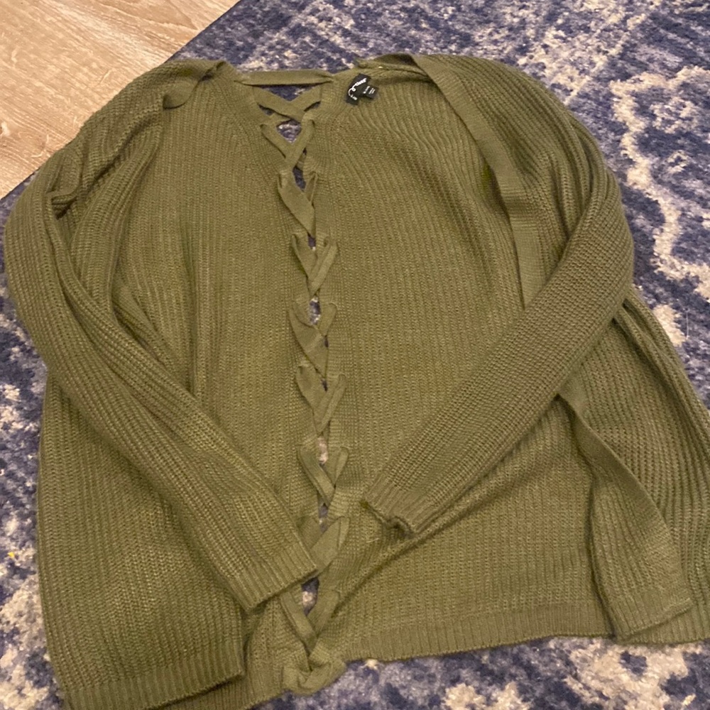 Green Target Throw-over Cardigan